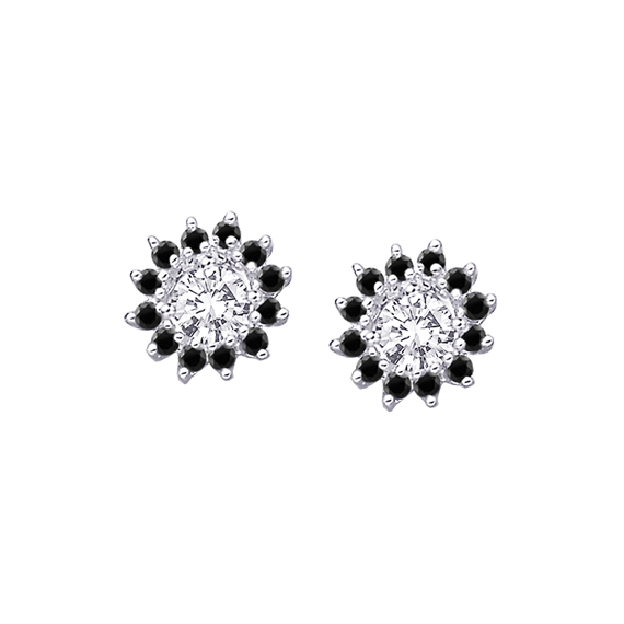 14K White Gold 1/2 ct. Black Diamond Earring Jackets Shah Luxury