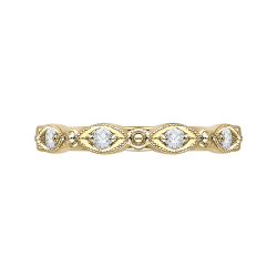 14K Yellow Gold Round Diamond Eternity Wedding Band