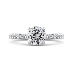 Round Cut Diamond Engagement Ring In Platinum (Semi-Mount)