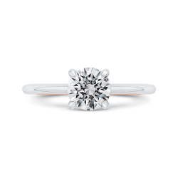 14K Two-Tone Gold Diamond Solitaire Plus Engagement Ring  (Semi-Mount)