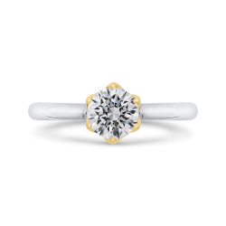 14K Two-Tone Gold Round Diamond Solitaire Plus Engagement Ring (Semi-Mount)