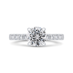 14K White Gold Round Diamond Solitaire Plus Engagement Ring  (Semi-Mount)