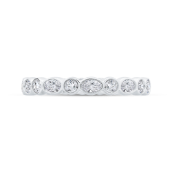 14K White Gold with Oval & Round Diamond Eternity Ring