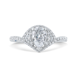 14K White Gold Pear Diamond Engagement Ring (Semi-Mount)