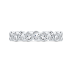 14K White Gold with Pear Diamond Eternity Ring