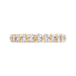 14K Yellow Gold with Oval Diamond Eternity Ring