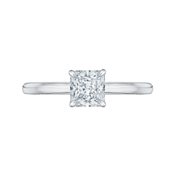 14K Two-Tone Gold Princess Cut Diamond Solitaire Engagement Ring (Semi-Mount)