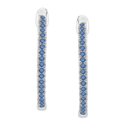 10K White Gold 3/4 ct Blue and White Diamond Fashion Earrings