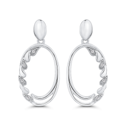 10K White Gold .04 ct White Diamond Fashion Earrings