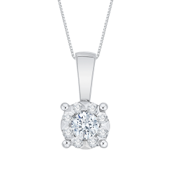 14K White Gold 1/4 Ct Diamond Lecirque Fashion Pendant