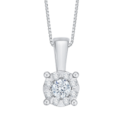14K White Gold 1/3 Ct Diamond Lecirque Fashion Pendant