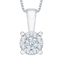 14K White Gold 1/2 Ct Diamond Lecirque Fashion Pendant