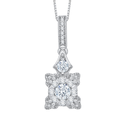 14K White Gold 3/8 Ct Diamond Lecirque Fashion Pendant