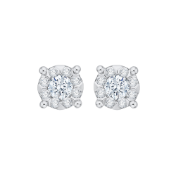14K White Gold 5/8 Ct Diamond Lecirque Studs Earrings