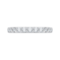 14K White Gold French Pave Diamond Band