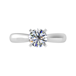 14K White Gold Round Diamond Engagement Ring (Semi-Mount)