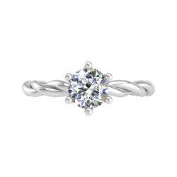 14K White Gold Round Diamond Engagement Ring (Semi-Mount)