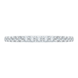 Round Diamond Half-Eternity Wedding Band In 14K White Gold