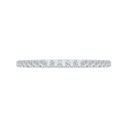 Round Diamond Half-Eternity Wedding Band In 14K White Gold