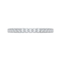 14K White Gold Round Diamond Wedding Band