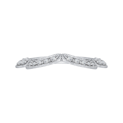 14K White Gold Round Diamond Wedding Band