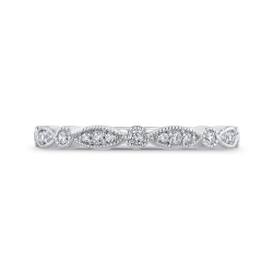 Round Diamond Half-Eternity Wedding Band In 14K White Gold