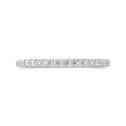 14K White Gold Round Diamond Half-Eternity Wedding Band