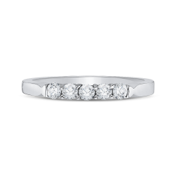14K White Gold Five Stone Diamond Band