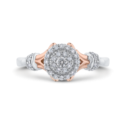 10K White & Rose Gold 1/4 Ct Diamond Fashion Ring