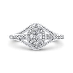 10K White Gold 1/3 ct White Diamond Fashion Ring