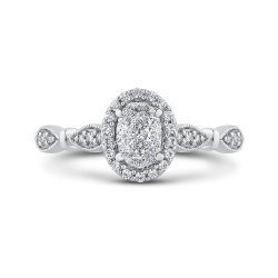 10K White Gold 1/3 ct Round Diamond Fashion Ring