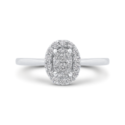 10K White Gold Round 1/3 ct White Diamond Cluster Fashion Ring