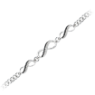 Two Row Black and White Diamond Infinity Bracelet in Sterling Silver (1/5 cttw)