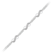 Two Row Diamond Infinity Bracelet in Sterling Silver (1/4 cttw)