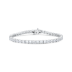 14K White Gold Emerald Cut Diamond Bracelet