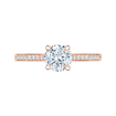 14K Rose Gold Round Cut Diamond Solitaire with Accents Engagement Ring (Semi-Mount)