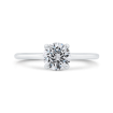14K White Gold Diamond Engagement Ring with Plain Shank (Semi-Mount)