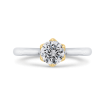 14K Two-Tone Gold Round Diamond Solitaire Plus Engagement Ring (Semi-Mount)