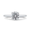 14K White Gold Round Diamond Solitaire Plus Engagement Ring with Milgrain (Semi-Mount)