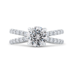 14K White Gold Round Diamond Split Shank Engagement Ring (Semi-Mount)