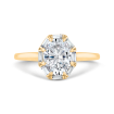 14K Yellow Gold Oval Cut Diamond Halo Engagement Ring (Semi-Mount)