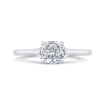 14K White Gold Cushion Diamond Solitaire Plus Engagement Ring  (Semi-Mount)