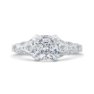 14K White Gold Cushion Diamond Engagement Ring with Bezel Set (Semi-Mount)