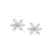 Diamond ''Snow Flake'' Earrings in Sterling Silver (0.12 cttw)