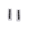 Black and White Diamond Huggie Earrings in 10K White Gold (1/2 cttw)