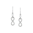 Diamond Double Infinity Dangle Earrings in 10K White Gold (1/5 cttw)