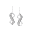 Two Row Diamond Infinity Dangle Earrings in Sterling Silver (1/5 cttw)