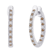 10K White Gold 3/4 ct Brown and White Diamond Fashion Earrings