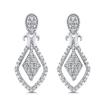 10K White Gold .14 Ct Diamond Fashion Earrings