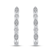 10K White Gold Round 1/4 ct Diamond Fashion Hoop Earrings